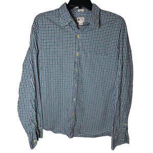 J.Crew Tailored Fit Green Blue Gingham Button Down Shirt Men’s L